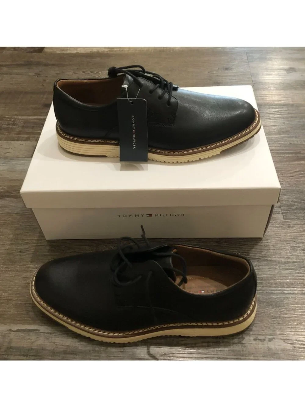 Tommy Hilfiger Mens Size 9.5 Hiday Casualized Hybrid Oxford Shoes Black New in